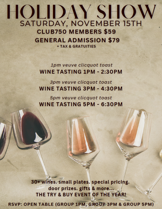 750ml Wines Announces 2025 Holiday Wine Show Featuring Over 30 Exceptional Wines